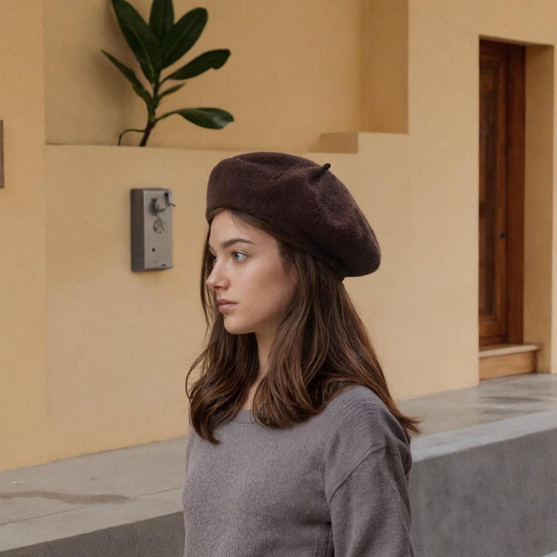 AURORAAEGIS French Beret Hats for Women - Classic Wool Beret Hats Soft Knit Winter Cloche for Daily Outfits - Image 4